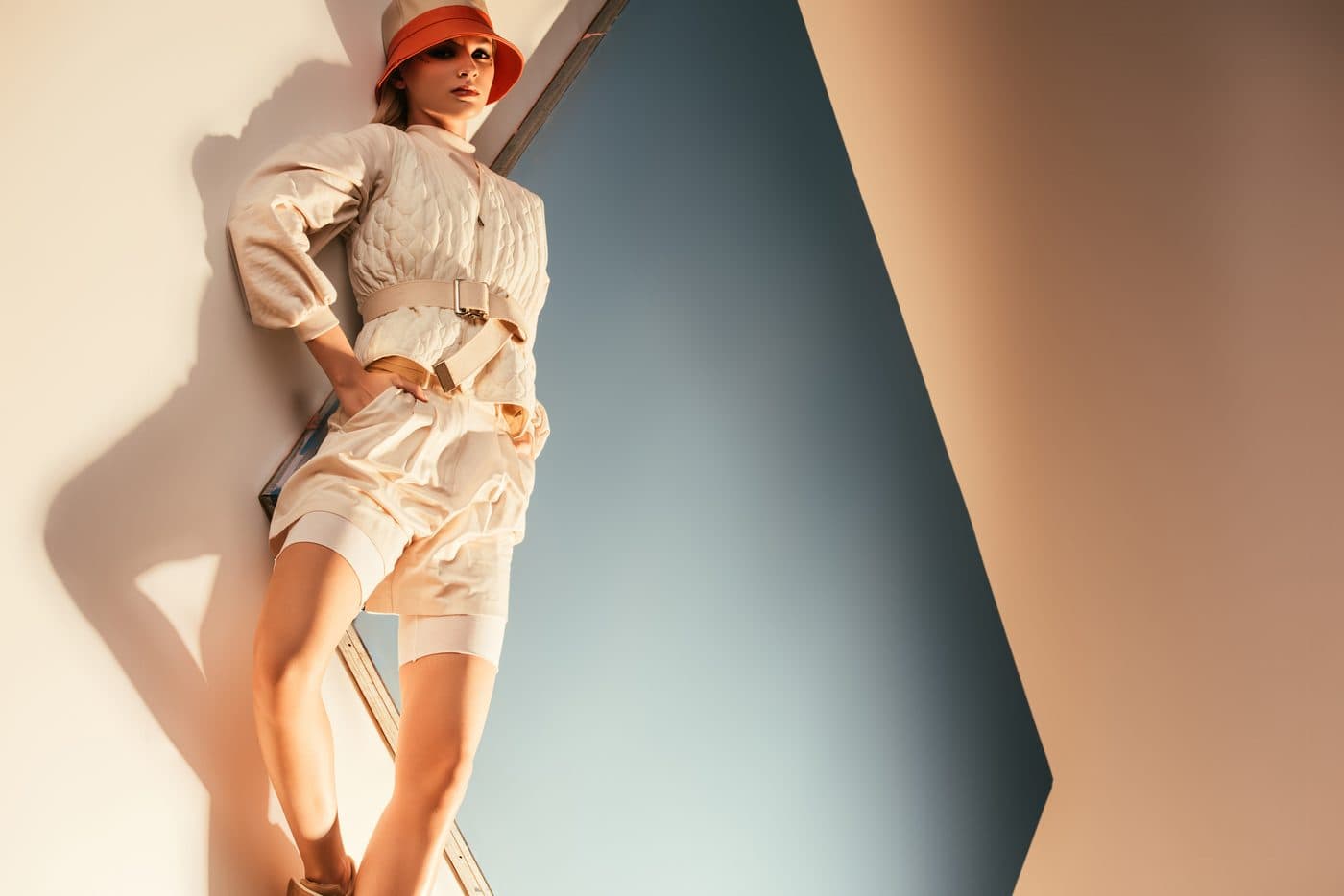 A stylish woman posing in modern fashion